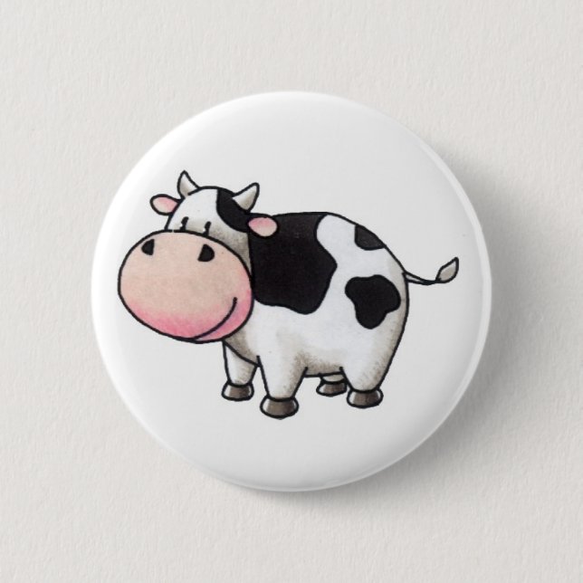Cow 2 Inch Round Button (Front)