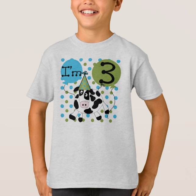 Cow 3rd Birthday T-Shirt (Front)