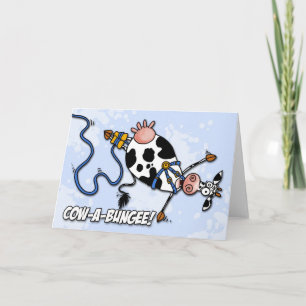 cow-a-bungee greeting card