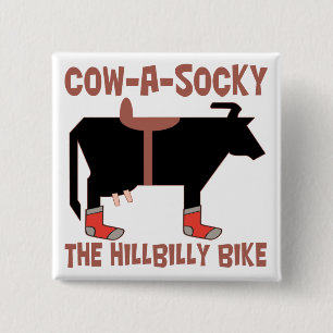 Cow A Socky 2 Inch Square Button