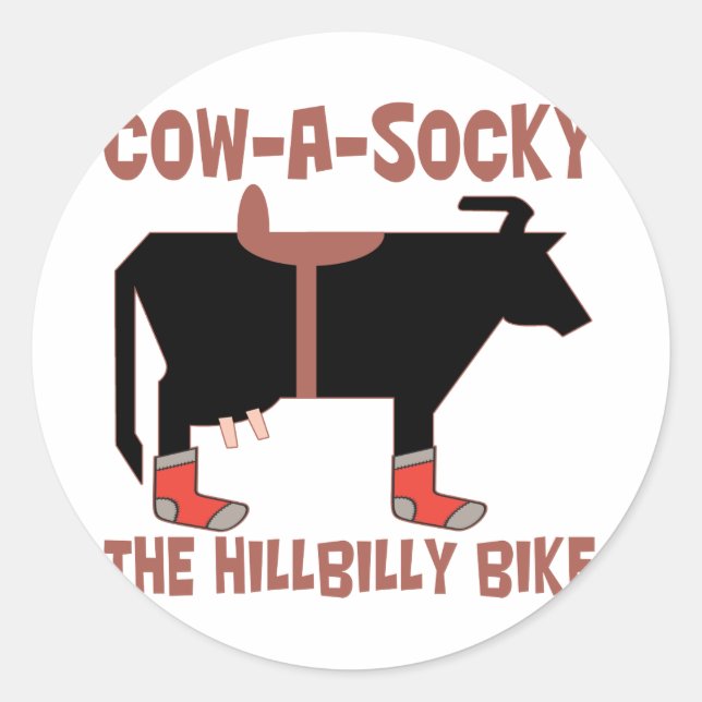 Cow A Socky Classic Round Sticker (Front)