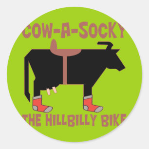 Cow A Socky Classic Round Sticker