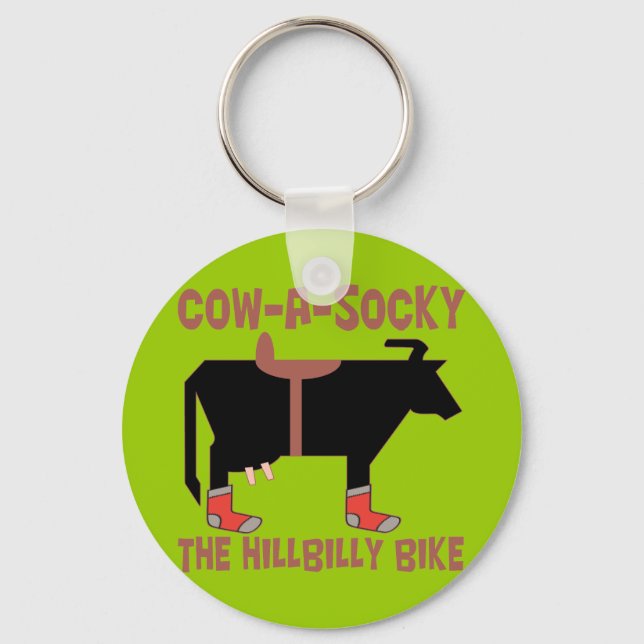 Cow A Socky Keychain (Front)