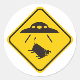 Cow Abduction Classic Round Sticker