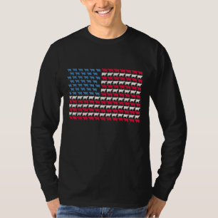 Cow American Flag Heifer US 4th Of July Farm Cattl T-Shirt