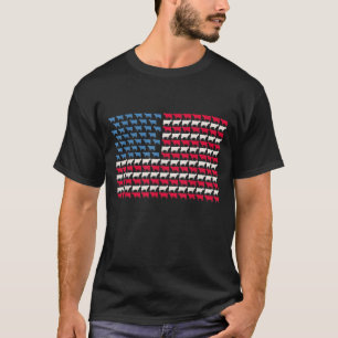 Cow American Flag Heifer US 4th Of July Farm Cattl T-Shirt