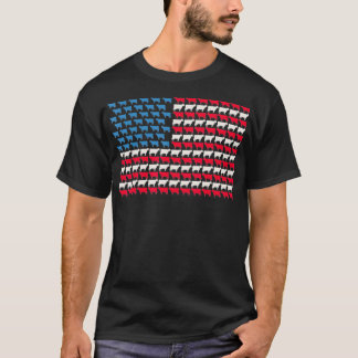 Cow American Flag Heifer US 4th Of July Farm T-Shirt
