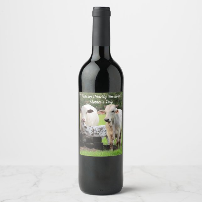 Cow and Calf - Personalized Wine Label (Front)