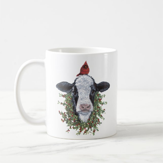 Cow and Cardinal Mug (Left)