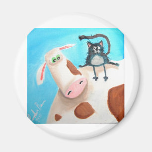 COW AND CAT MAGNET