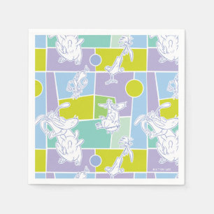 Cow and Chicken Color Block Pattern Napkin