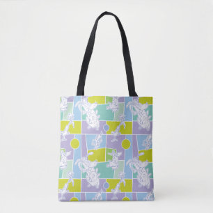 Cow and Chicken Color Block Pattern Tote Bag