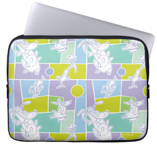 Cow and Chicken Colour Block Pattern Laptop Sleeve