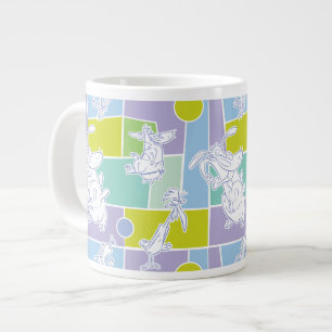 Cow and Chicken Colour Block Pattern Large Coffee Mug