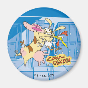 Cow and Chicken Hug Graphic Magnet