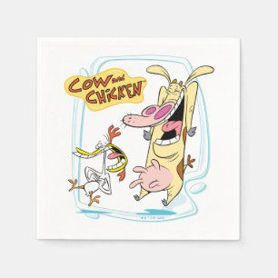 Cow and Chicken Laughing Graphic Napkin