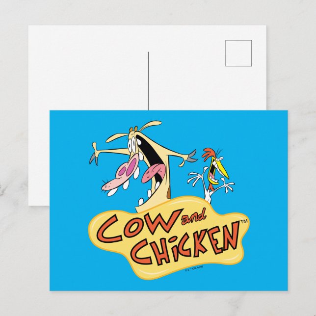 Cow and Chicken Logo Graphic Postcard (Front/Back)