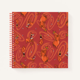Cow and Chicken Red Guy Pattern Notebook