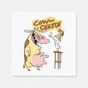 Cow and Chicken Smiling Graphic Napkin