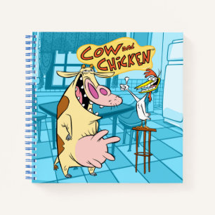 Cow and Chicken Smiling Graphic Notebook