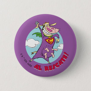 Cow and Chicken Super Cow Al Rescate! 2 Inch Round Button