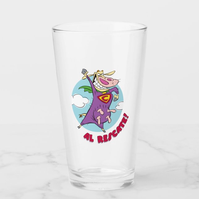 Cow and Chicken Super Cow Al Rescate! Glass (Front)