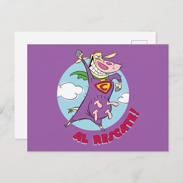 Cow and Chicken Super Cow Al Rescate! Postcard (Front/Back)