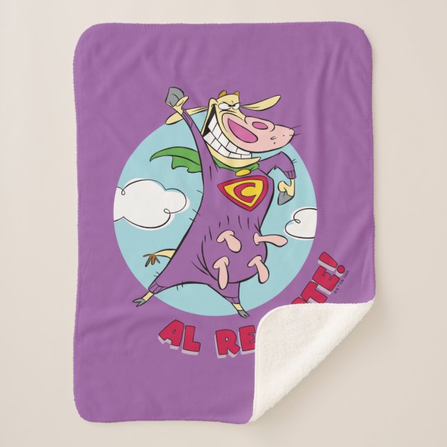 Cow and Chicken Super Cow Al Rescate! Sherpa Blanket (Front)
