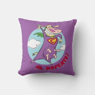 Cow and Chicken Super Cow Al Rescate! Throw Pillow