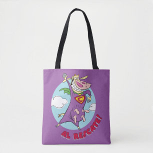 Cow and Chicken Super Cow Al Rescate! Tote Bag