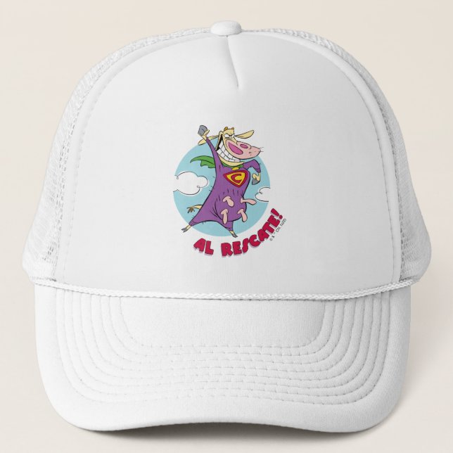 Cow and Chicken Super Cow Al Rescate! Trucker Hat (Front)