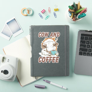 Cow and Coffee Png, Funny Western Girl