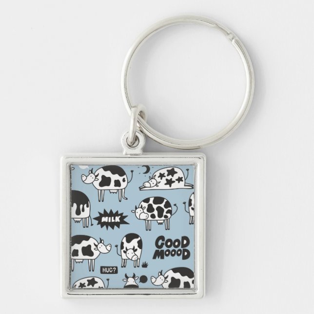 Cow and milk keychain (Front)