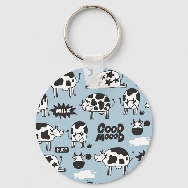Cow and milk keychain (Front)