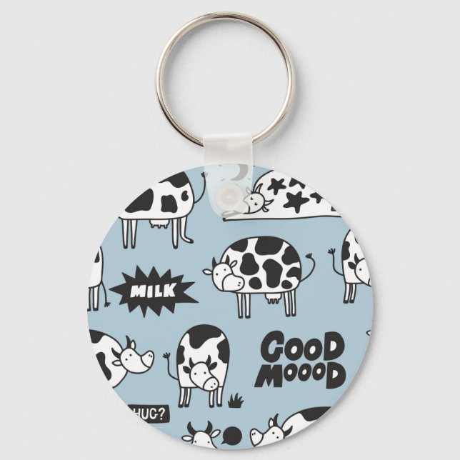 Cow and milk keychain (Front)