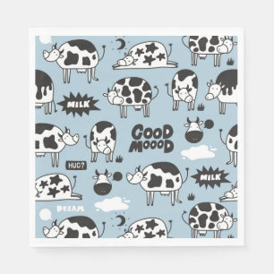 Cow and milk napkin