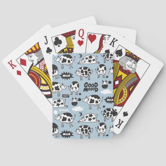 Cow and milk playing cards (Back)