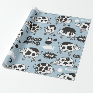 Cow and milk wrapping paper