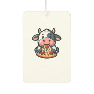 Cow Animal Eating Pizza Margherita Meal Foodies _1 Air Freshener