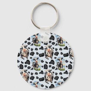 Cow Animal Pattern Design  Keychain