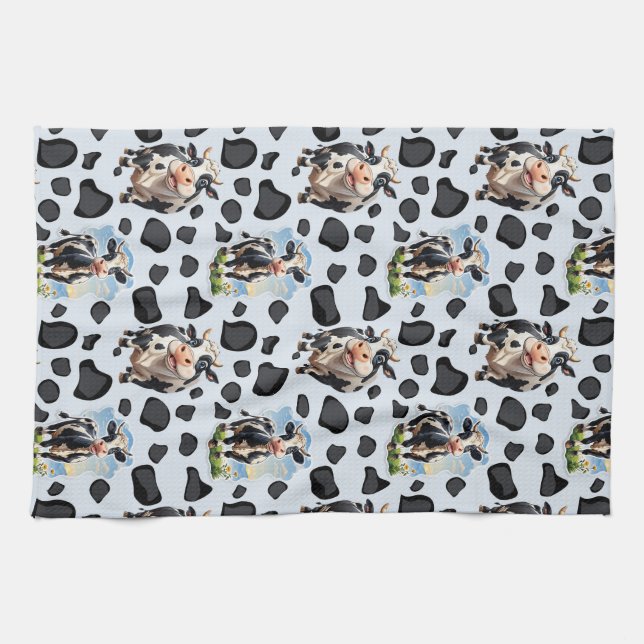 Cow Animal Pattern Design  Kitchen Towel (Horizontal)
