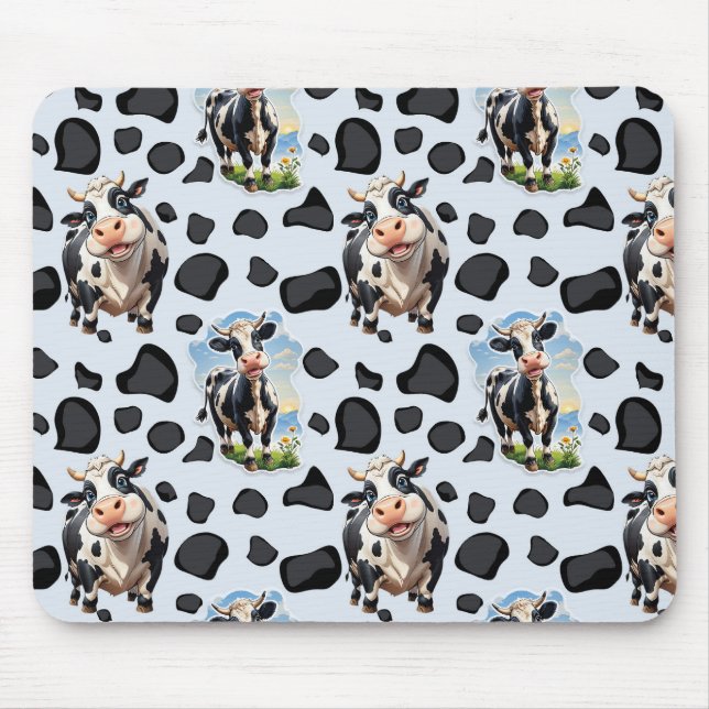 Cow Animal Pattern Design  Mouse Pad (Front)