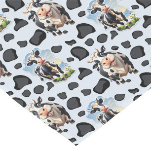 Cow Animal Pattern Design Short Table Runner