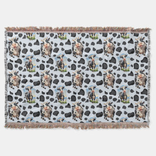 Cow Animal Pattern Design  Throw Blanket