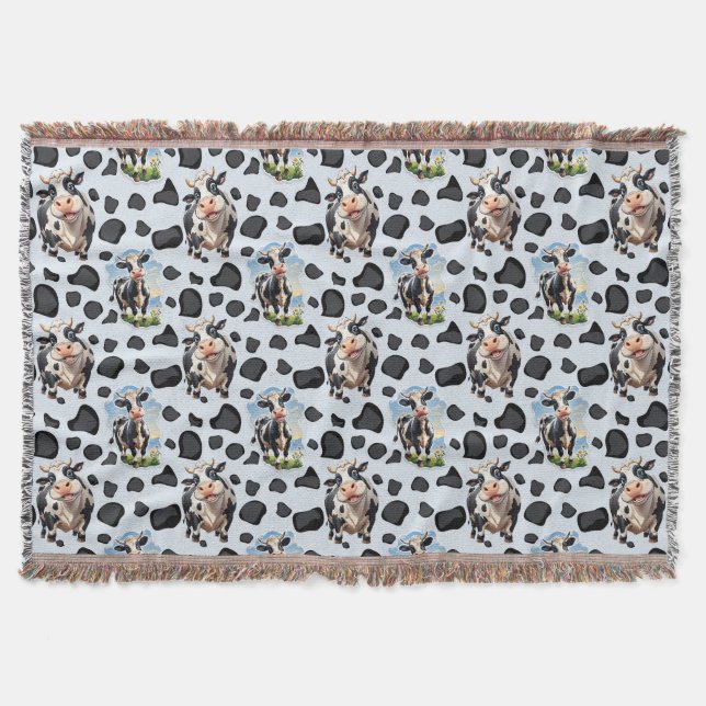 Cow Animal Pattern Design  Throw Blanket (Front)