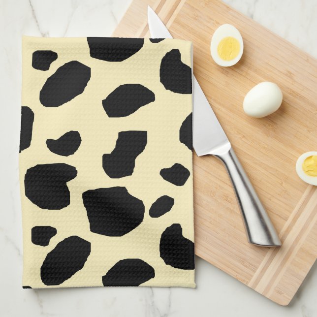 Cow Animal Skin Colour Pattern Design  Kitchen Towel (Quarter Fold)