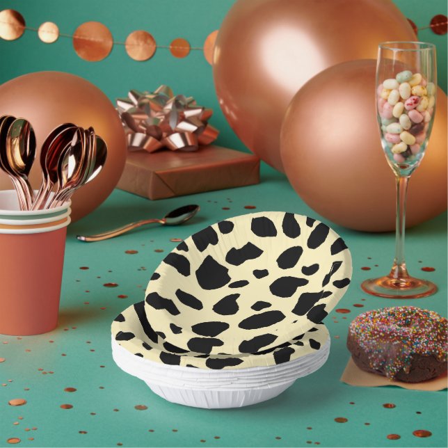 Cow Animal Skin Colour Pattern Design  Paper Plate (Multi)