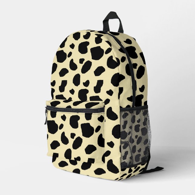 Cow Animal Skin Colour Pattern Design  Printed Backpack (Back Corner Right)