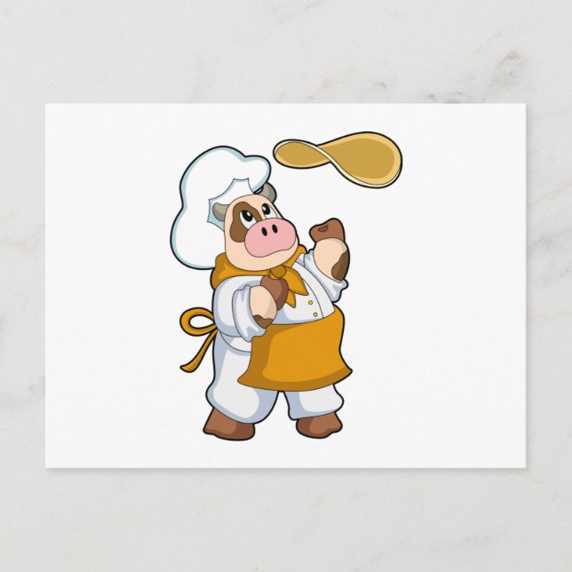 Cow as Cook with Dough Postcard (Front)