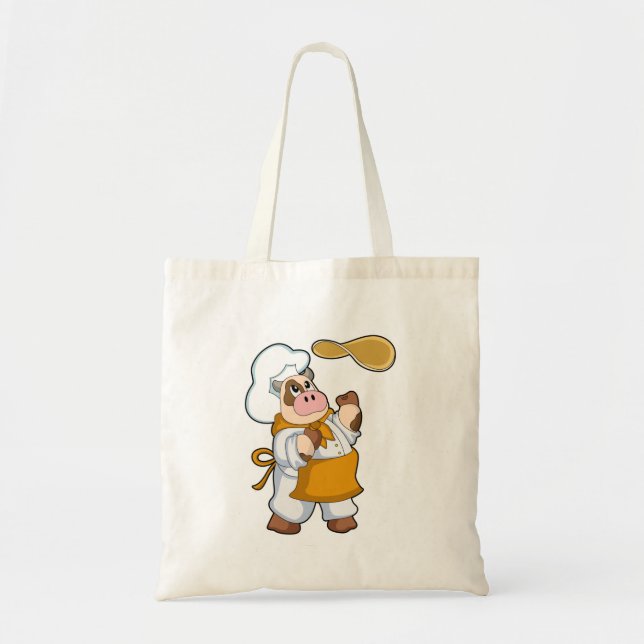 Cow as Cook with Dough Tote Bag (Front)